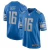 Men Detroit Lions Jared Goff #16 Blue Game Jersey - uafactory