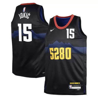 Youth Denver Nuggets Nikola Jokić #15 Black Swingman Jersey 2023/24 - City Edition - uafactory