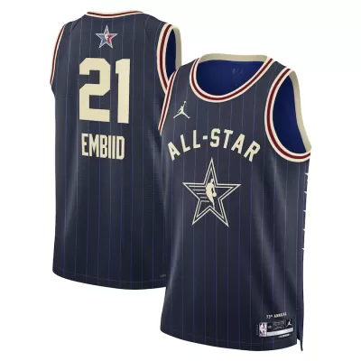 All Star Joel Embiid #21 2024 Swingman Jersey Navy for men - uafactory