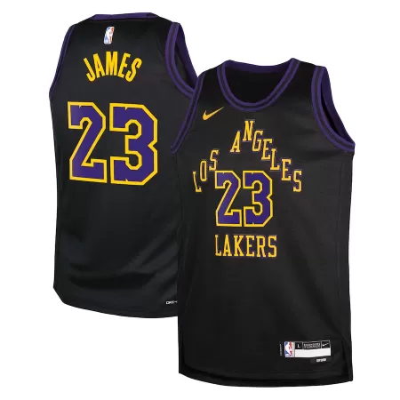 Youth Los Angeles Lakers Lebron James #23 Black Swingman Jersey 2023/24 - City Edition - uafactory