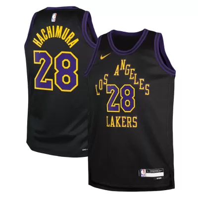 Youth Los Angeles Lakers Rui Hachimura #28 Black Swingman Jersey 2023/24 - City Edition - uafactory