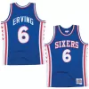 Philadelphia 76ers Julius Erving #6 1976/77 Swingman Jersey Blue for men - uafactory