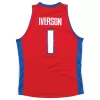 Detroit Pistons Allen Iverson #1 2008/09 Swingman Jersey Red for men - uafactory