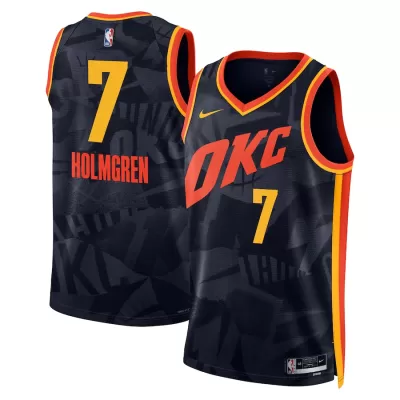 Oklahoma City Thunder Chet Holmgren #7 Swingman Jersey Black for men - City Edition - uafactory