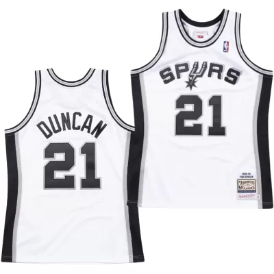 Men's San Antonio Spurs Tim Duncan #21 white Retro Jersey 1998/99 - uafactory