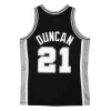 Men's San Antonio Spurs Tim Duncan #21 Black Retro Jersey 1998/99 - uafactory