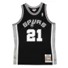 Men's San Antonio Spurs Tim Duncan #21 Black Retro Jersey 1998/99 - uafactory