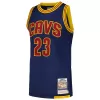 Men's Cleveland Cavaliers LeBron James #23 Navy Retro Jersey 2015/16 - uafactory