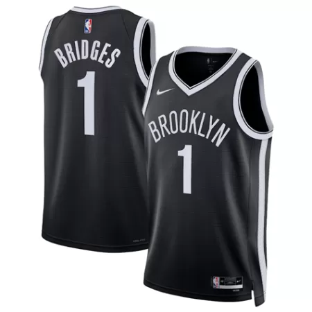 Brooklyn Nets Mikal Bridges #1 2022/23 Swingman Jersey Black for men - Association Edition - uafactory
